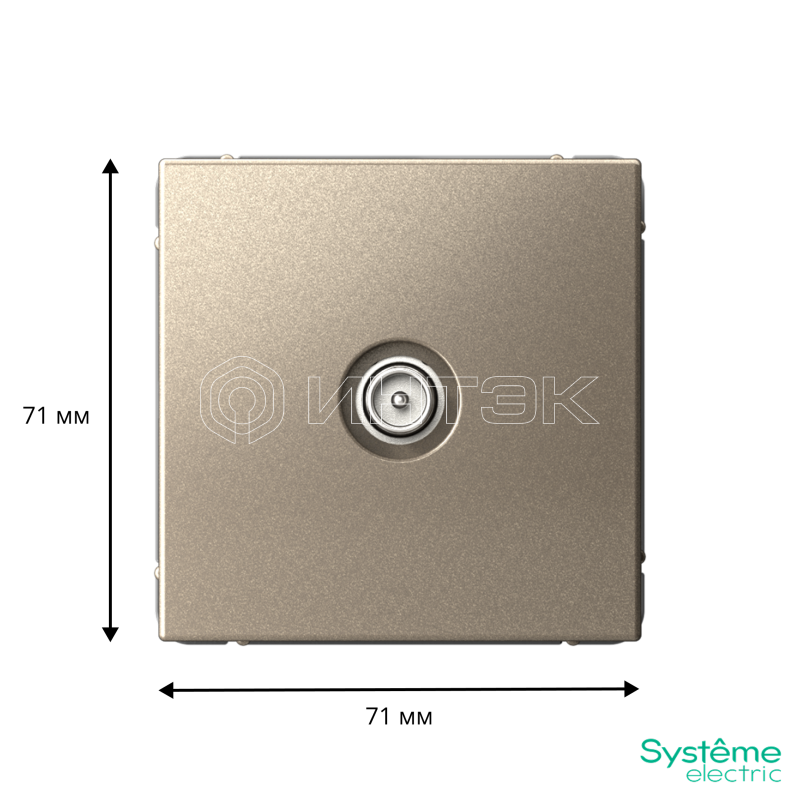 Розетка телевизионная проходная TV ArtGallery 4дБ механизм шампань Systeme Electric GAL000592 изображение, фото