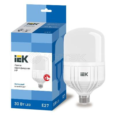 Лампа светодиодная HP 30Вт 230В 6500К E27 IEK LLE-HP-30-230-65-E27 изображение, фото