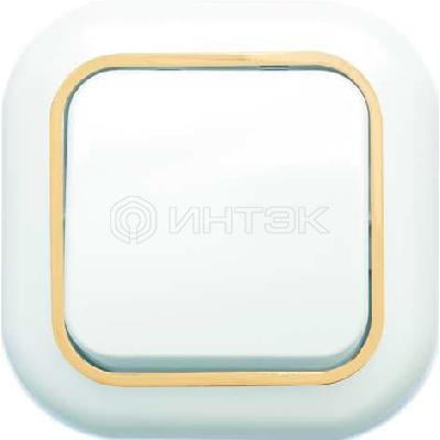 Выключатель 1-кл. СП Валентина 6А IP20 С16-040 бел./зол. Кунцево 7644 изображение, фото
