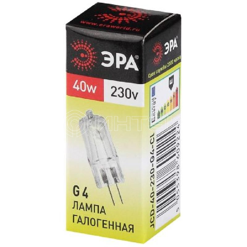 Лампа галогенная G4-JCD-40W-230V-Cl 40Вт G4 230В Эра C0039280 изображение, фото