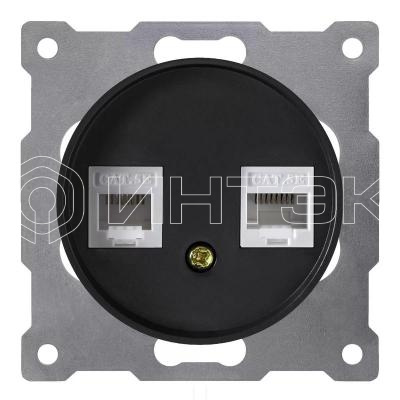 Розетка компьютерная 2-м СП Florence RJ45 кат.5E механизм черн. (1E20901303) OneKeyElectro 2172818 изображение, фото