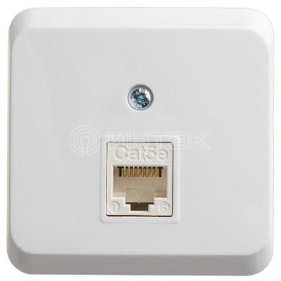 Розетка компьютерная ОП Этюд RJ45 кат.5E бел. Systeme Electric KOMA-001B изображение, фото