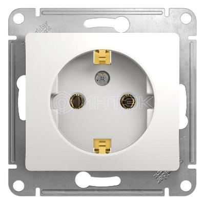 Розетка 1-м СП Glossa 16А IP20 с заземл. механизм бел.  Systeme Electric GSL000143 изображение, фото