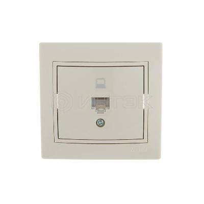 Розетка компьютерная 1-м СП Mira RJ45 крем./крем.. LEZARD 701-0303-139 изображение, фото
