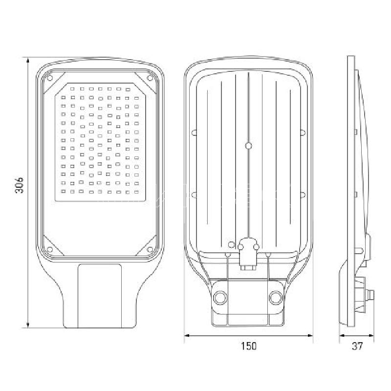 Светильник светодиодный SPP-504-0-50K-070 70Вт 5000К IP65 7000лм КСС Д DOB SMD 48мм уличный черн. Эра Б0062696 изображение, фото