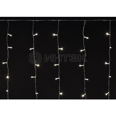 Гирлянда "Бахрома" 4.5х0.7м 200LED тепл. бел. IP44 провод прозр. 230В мерцание транзит IEK LGDU321-1-200-L3-T-S-44 изображение, фото