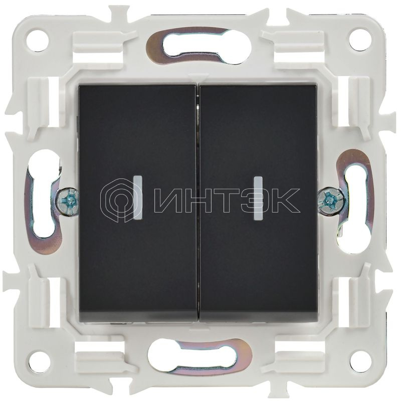 Выключатель 2-кл. SKANDY 10А SK-V09Bl с индикацией черн. IEK SK-V20-1-10-K02 изображение, фото
