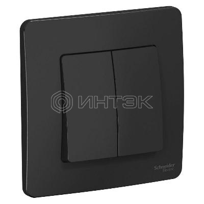 Выключатель 2-кл. СП Blanca 10А IP20 (сх. 5) 250В антрацит  Systeme Electric BLNVS010506 изображение, фото