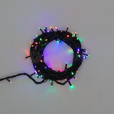 Гирлянда светодиодная управляемая"Нить" 10м 100LED мультиколор 10Вт 220-240В IP65 8 режимов провод ПВХ черн. (нужен контроллер 217-204) Neon-Night 303-139 изображение, фото