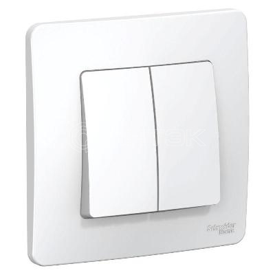 Выключатель 2-кл. СП Blanca 6А IP20 (сх. 5) 250В бел.  Systeme Electric BLNVS006501 изображение, фото