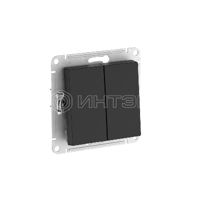 Выключатель 2-кл. AtlasDesign Aqua IP44 (сх. 5) 10AX быстрозажим. клем. механизм карбон Systeme Electric ATN441051S изображение, фото