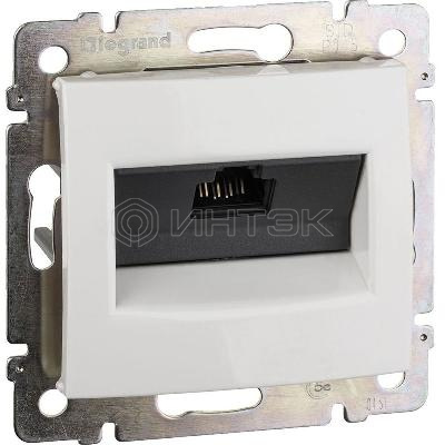 Розетка компьютерная 1-м СП Valena RJ45 кат.5E UTP на захватах механизм бел. IEK 774230 изображение, фото