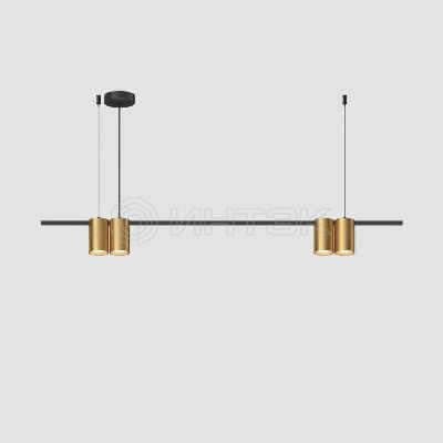 Светильник ORBIT 15Вт 4xGU10 IP20 LED подвесной алюм. черн.+сатинированное зол. DENKIRS 764321 изображение, фото