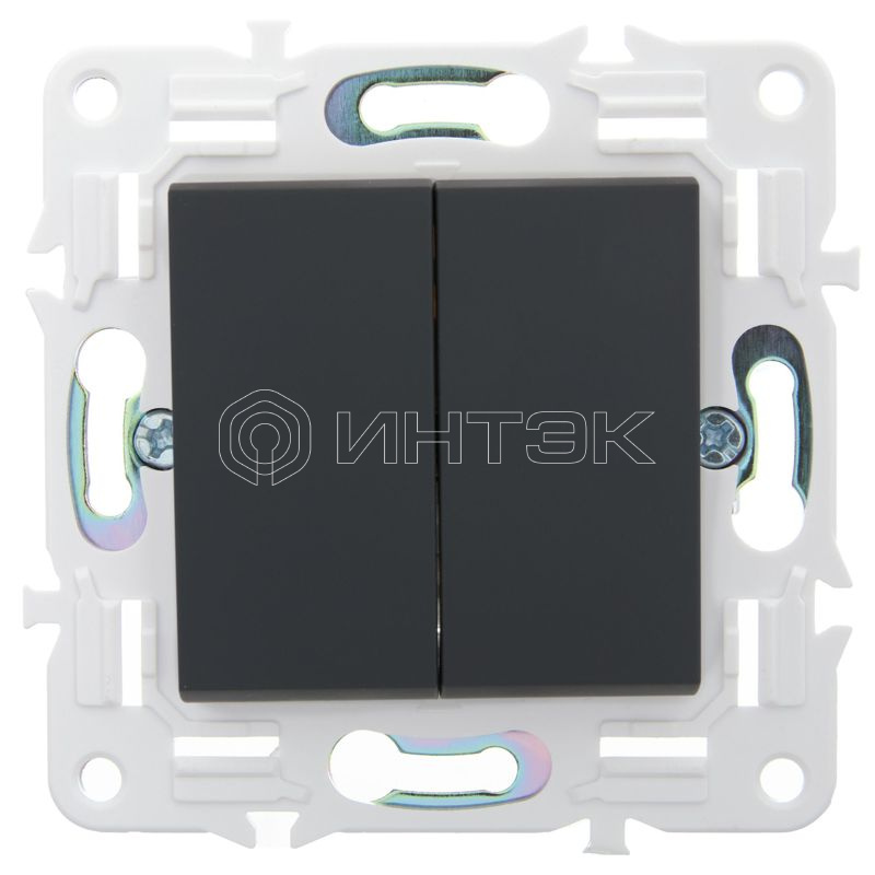 Выключатель 2-кл. SKANDY 10А SK-V09G с индикацией графит IEK SK-V20-1-10-K53 изображение, фото
