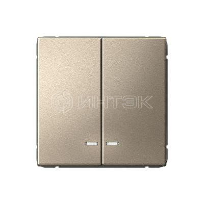 Выключатель 2-кл. ArtGallery (сх. 5а) 10AX с подсветкой механизм шампань  Systeme Electric GAL000553 изображение, фото