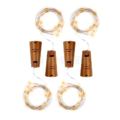 Гирлянда DC-G04-20YS4 пробки 20LED 3x(LR44/LR1154/AG13/G13) (в компл.) (уп.4шт) желт. ФАZА 5047914 изображение, фото