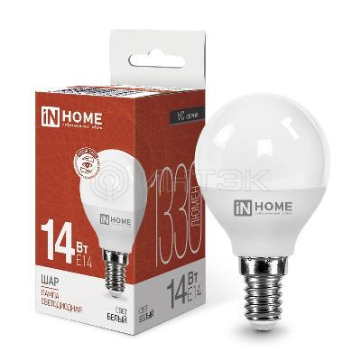 Лампа светодиодная LED-ШАР-VC 14Вт 230В E14 4000К 1330лм IN HOME 4690612047843 изображение, фото