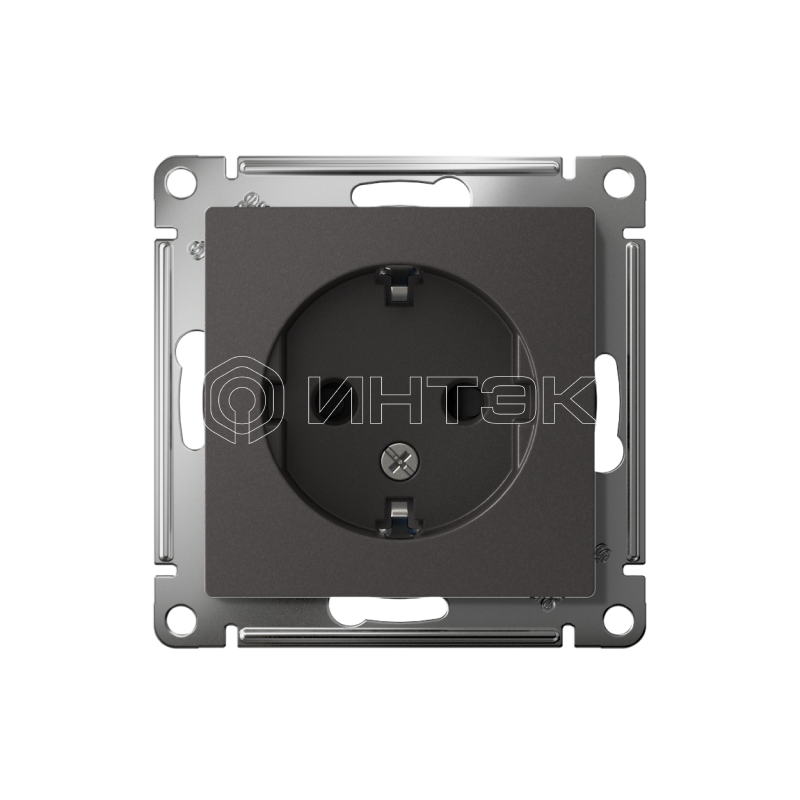 Розетка AtlasDesign 16А с заземл. защ. шторки механизм базальт Systeme Electric ATN001445 изображение, фото