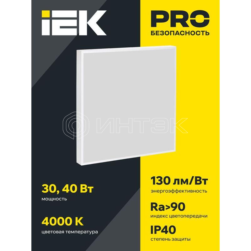 Светильник светодиодный ДВО 1002 PRO 30Вт 4000К Ra>90 панель опал IEK LTP-DVO1-1002-30-40-K01 изображение, фото