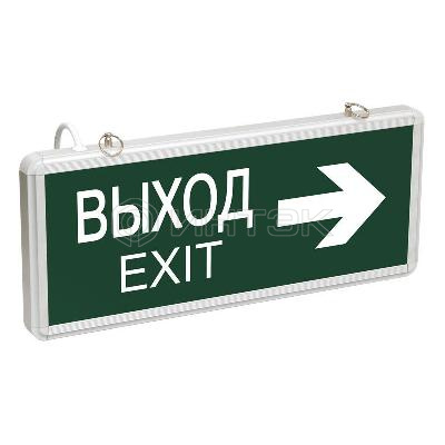 Светильник светодиодный ССА 1004 "ВЫХОД-EXIT" стрелка направления 3Вт аварийный двусторонний IEK LSSA0-1004-003-K03 изображение, фото
