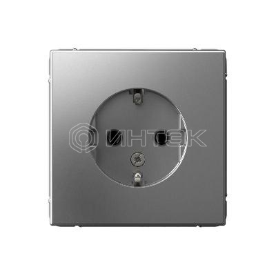 Розетка ArtGallery 16А с заземл. механизм сталь  Systeme Electric GAL000943 изображение, фото