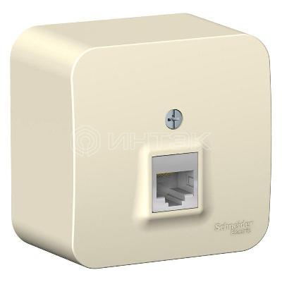 Розетка компьютерная 1-м ОП Blanca RJ45 кат.5E с изолир. пластиной молочн.  Systeme Electric BLNIA045002 изображение, фото