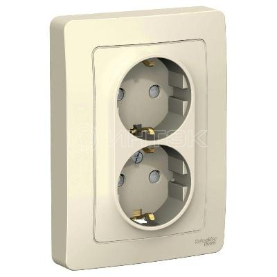 Розетка 2-м СП Blanca 16А IP20 250В с заземл. защ. шторки молоч.  Systeme Electric BLNRS001122 изображение, фото