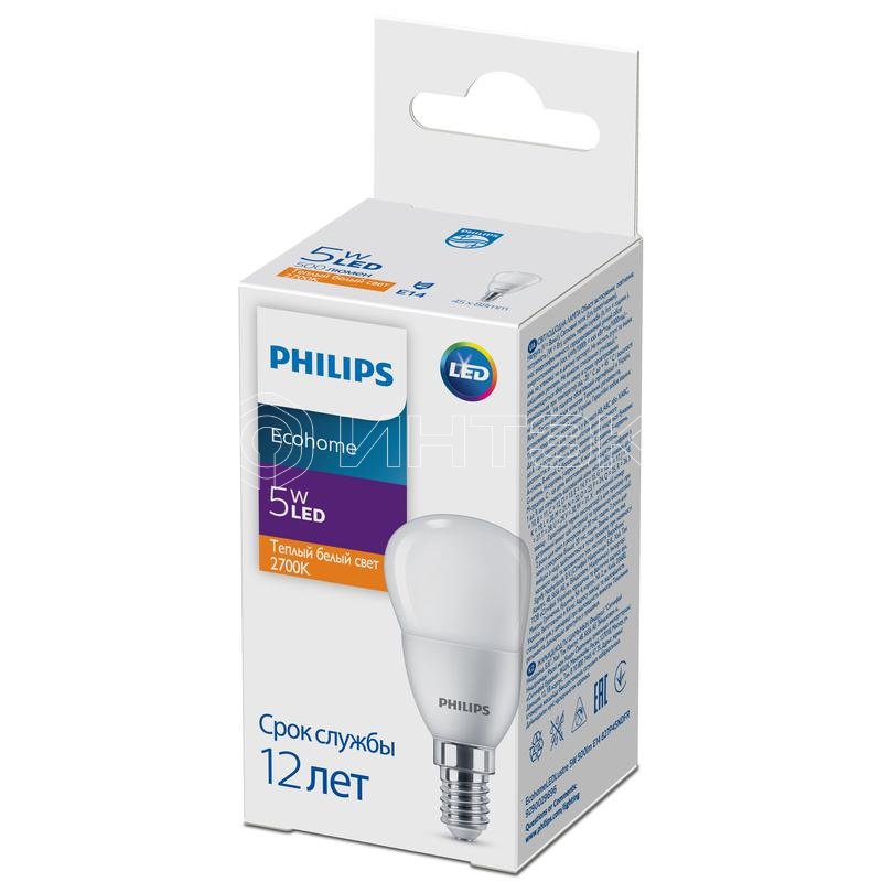 Лампа светодиодная Ecohome LED Lustre 5Вт 500лм E14 827 P46 Philips 929002969637 изображение, фото