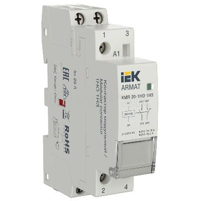 Контактор модульный KMR 20А 230В AC 1НО 1НЗ ARMAT IEK AR-KMR10-020-11-230 изображение, фото
