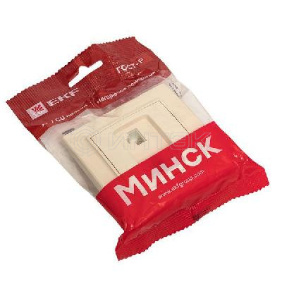 Розетка компьютерная + телефонная 2-м СП Минск RJ45 + Phone беж. EKF ERK00-135-20 изображение, фото