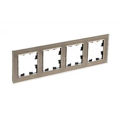 Рамка 4-м AtlasDesign Nature стекло шампань Systeme Electric ATN320504 изображение, фото