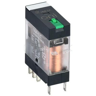 Реле общего назначения OGR-1 2C 24В DC с LED и тест. кнопкой ONI OGR-1-2C-DC24V-L-B изображение, фото