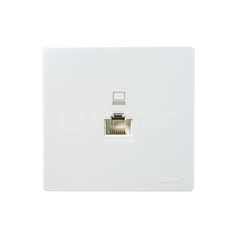 Розетка компьютерная 1-м ОП RJ45 LETO бел. LEZARD 752-0200-139 изображение, фото