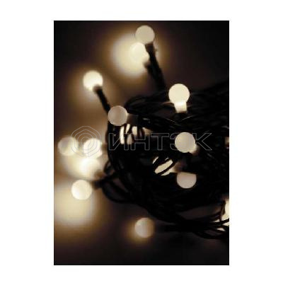 Гирлянда декоративная "Маленькие шарики cherry" 30LED 4.4м (2.9+1.5м) зел. провод IP20 тепл. бел. Космос KOC_GIR30LEDBALL_W изображение, фото