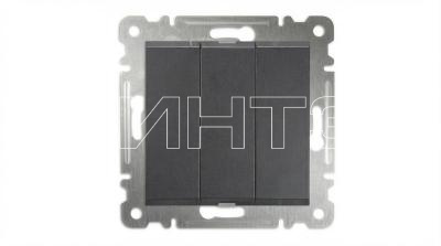 Выключатель 3-кл СП 10А IP20 250В механизм дым. Makel 57050091 изображение, фото