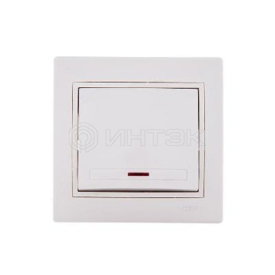 Выключатель 1-кл. СП Mira 10А IP20 с подсветкой со вставкой крем. LEZARD 701-0303-111 изображение, фото