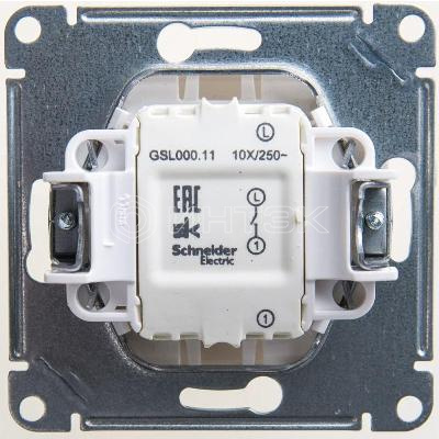 Выключатель 1-кл. СП Glossa 10А IP20 (сх. 1) 10AX механизм перламутр.  Systeme Electric GSL000611 изображение, фото