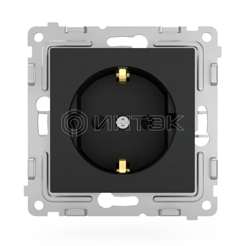 Розетка 1-м СП Pixel 16А IP20 с заземл. защ. шторки механизм карбон TOKOV ELECTRIC TKE-PX-R1ZSF-C14 изображение, фото