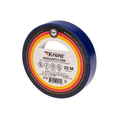 Изолента ПВХ 0.13х15мм 25м син. Kranz KR-09-2105 изображение, фото