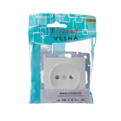 Розетка 1-м СП Vesna без заземл. ПБТ механизм бел. LEZARD 742-0288-121B изображение, фото