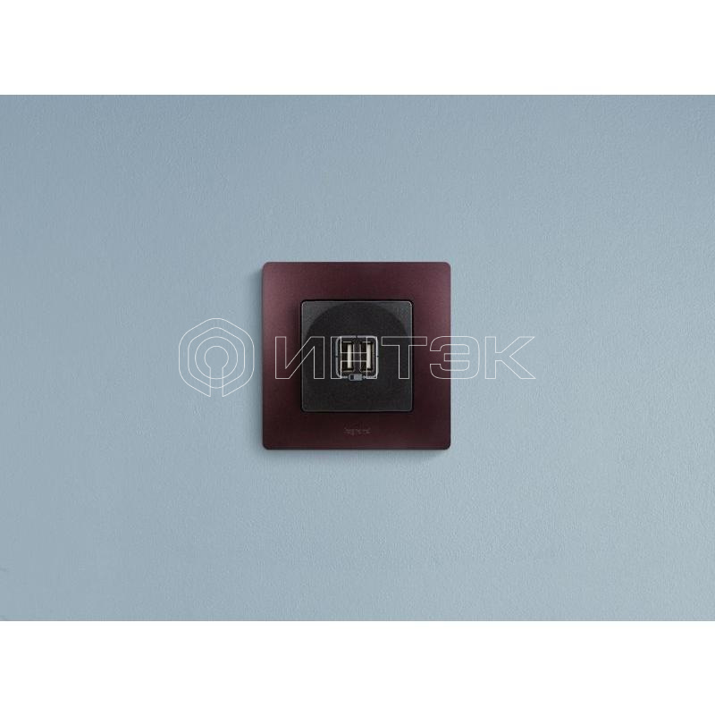 Розетка USB 2-м СП 2мод. Etika 240В/5В 2400мА механизм антрацит IEK 672694 изображение, фото