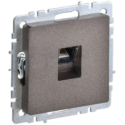 Розетка компьютерная СП RJ45 кат.5E BRITE РК10-БрТБ механизм бронза IEK BR-K10-1-K45 изображение, фото