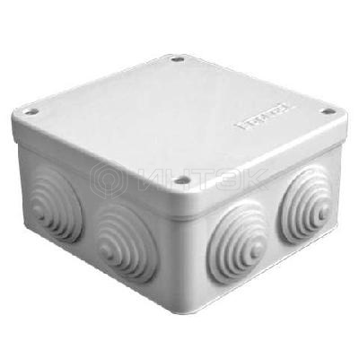 Коробка распределительная ОП 105х105х56мм IP54 7 выходов 4 гермоввода крышка на винтах сер. Epplast 110042 изображение, фото