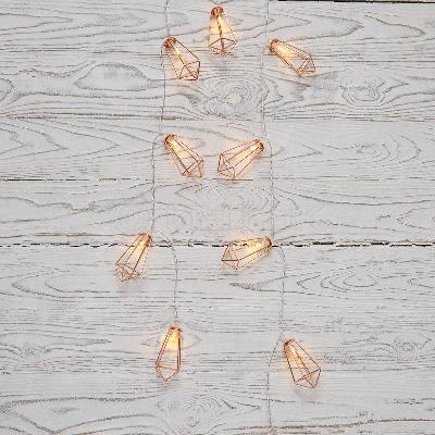Гирлянда светодиодная "Кристаллы бронзовые" 1.5м 10LED тепл. бел. 0.1Вт IP20 провод ПВХ прозр. элементы питания 2хAA (не в компл.) Neon-Night 304-019 изображение, фото
