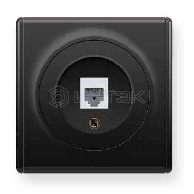 Розетка компьютерная 1-м СП Florence RJ45 кат.5E механизм черн. (1E20701303) OneKeyElectro 2172816 изображение, фото