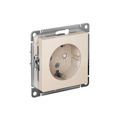 Розетка 1-м СП AtlasDesign 16А IP20 с заземл. защ. шторки механизм беж.  Systeme Electric ATN000245 изображение, фото