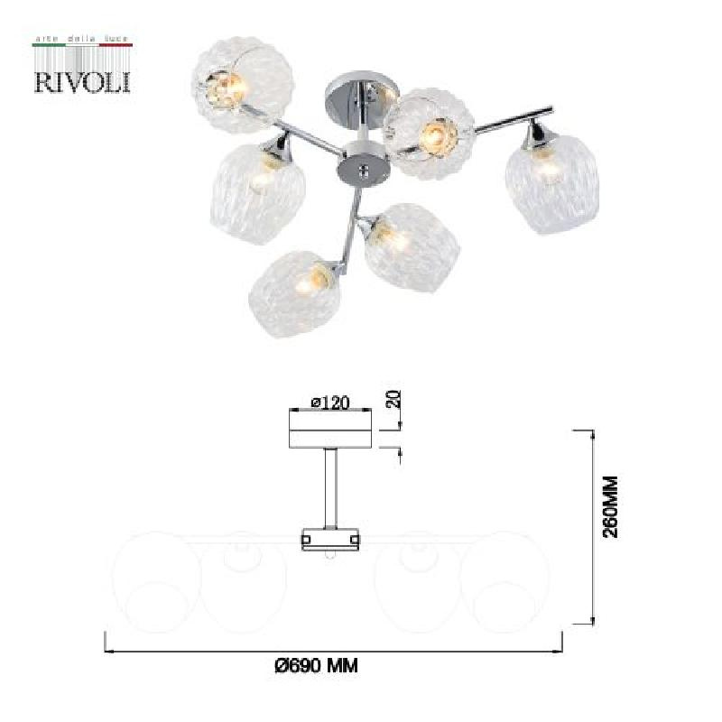Люстра Arlene 3139-306 6хE27 60Вт модерн Rivoli Б0055390 изображение, фото