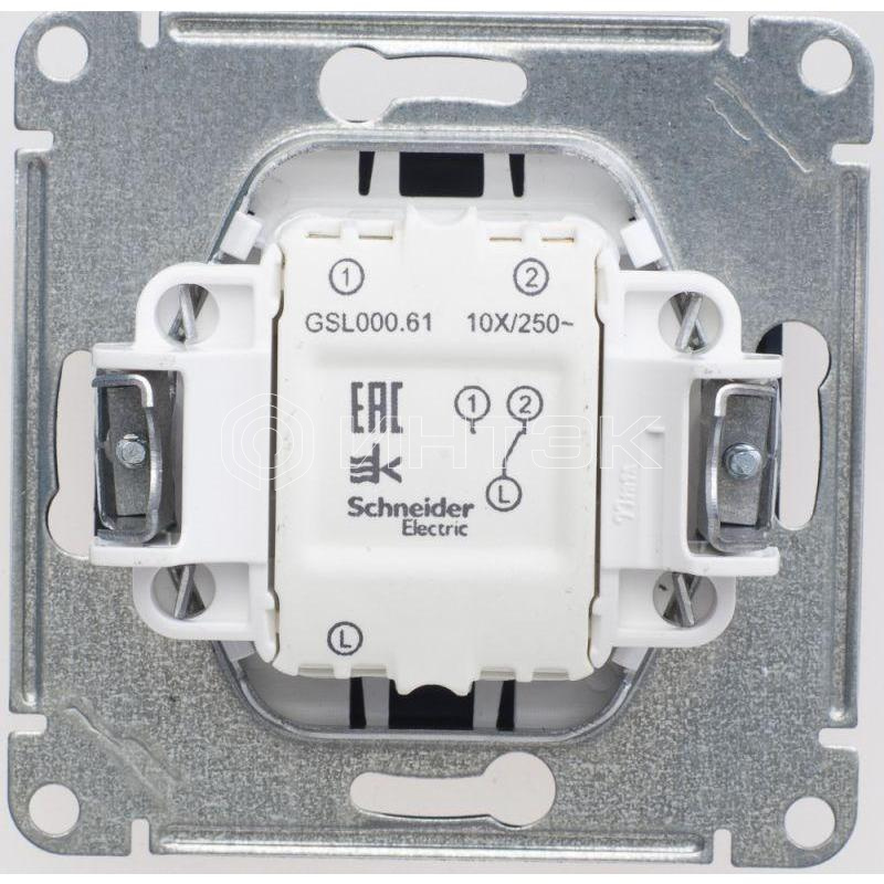 Переключатель проходной 1-кл. СП Glossa 10А IP20 (сх. 6) 10AX механизм шоколад.  Systeme Electric GSL000861 изображение, фото