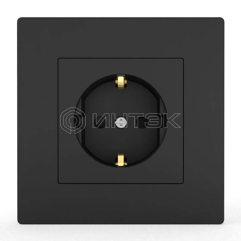 Розетка 1-м СП Pixel 16А IP20 с заземл. защ. шторки в сборе карбон TOKOV ELECTRIC TKE-PX-R1FZSF-C14 изображение, фото