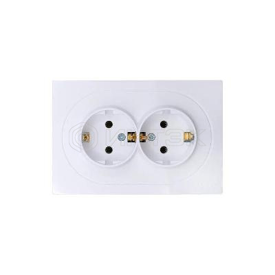 Розетка 2-м СП O Systeme ElectricN с заземл. ПБТ механизм бел. LEZARD 743-0200-127B изображение, фото